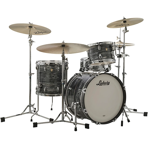Classic Maple 3 Piece Downbeat Shell Pack with 20 in Bass Drum Vintage Black Oyster Pearl