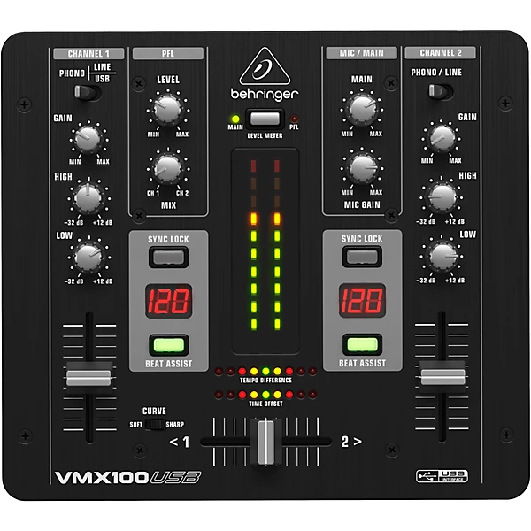 VMX100USB Professional 2 Channel DJ Mixer