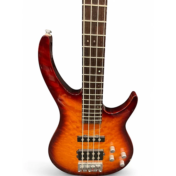 Used Rogue LX400 PRO Trans Amber Electric Bass Guitar