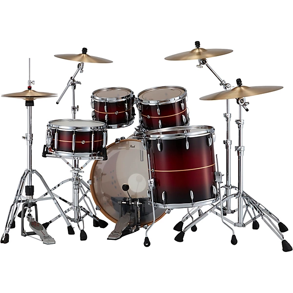 Professional Maple 4 Piece Shell Pack with 22 Bass Drum Redburst Stripe