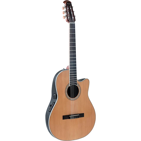 Ovation CS24C Celebrity Series Traditional Mid Depth Nylon String Classical Acoustic Electric Guitar Natural