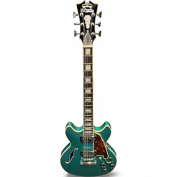Used D'Angelico Mini DC Turquoise Hollow Body Electric Guitar