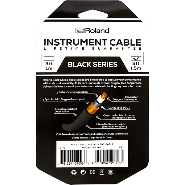 Black Series 1 4 Straight Straight Instrument Cable 5 ft Black