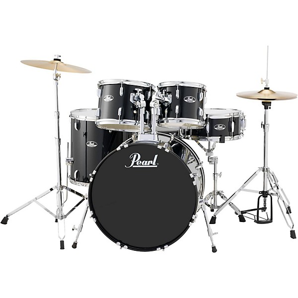 Pearl Roadshow 5 Piece New Fusion Drum Set Level 1 Jet Black J14674004002000.gc