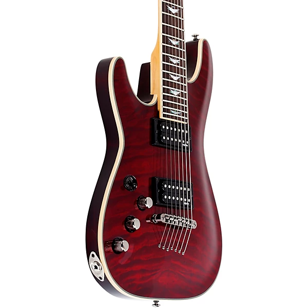 Schecter Guitar Research Omen Extreme 7 Left Handed Electric Guitar Black Cherry