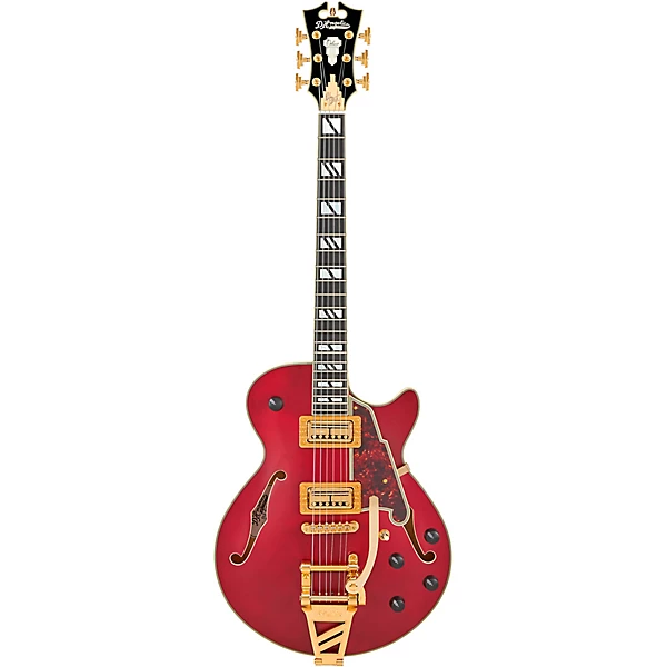 D'Angelico Deluxe Bobby Weir 3 Semi Hollow Electric Guitar Satin Trans Wine