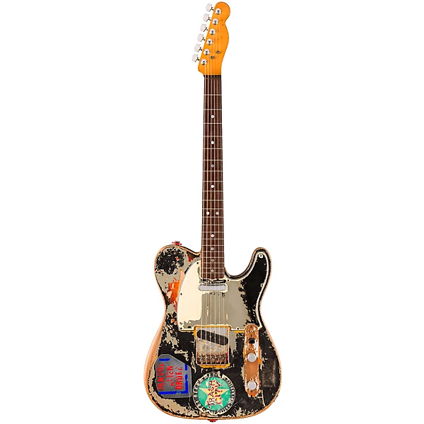 Joe Strummer Telecaster Limited Edition Electric Guitar Master Built By Paul Waller Aged Black over 3 Color Sunburst