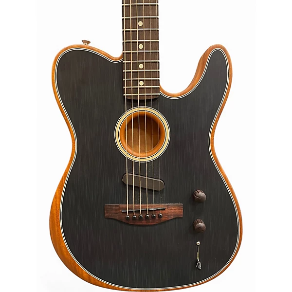 Fender Used Fender Acoustasonic Player Telecaster Black Acoustic Electric Guitar