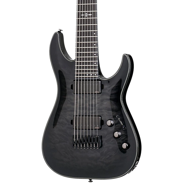 Hellraiser Hybrid C 8 8 String Electric Guitar Transparent Black Burst