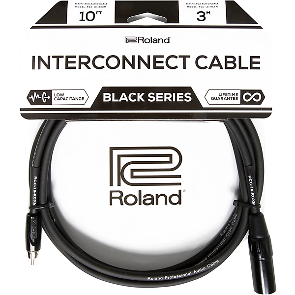 Black Series XLR Male RCA Interconnect Cable 10 ft Black