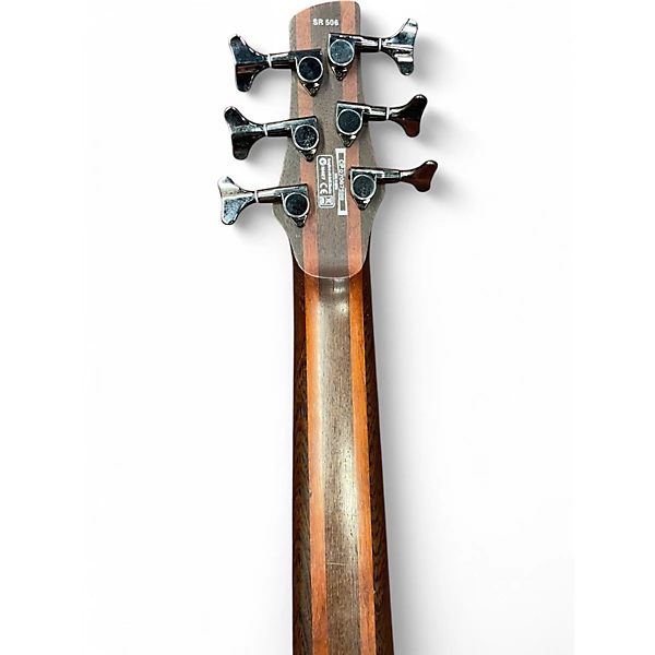 Used Ibanez SR506 6 String brown mahogany Electric Bass Guitar