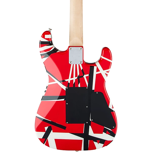 Striped Series Left Handed Electric Guitar Red Black and White Stripes