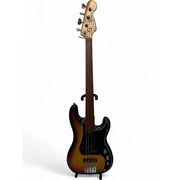 Vintage 1977 Fender PRECISION BASS FRETLESS Sunburst Electric Bass Guitar