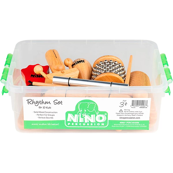 Wooden Rhythm Set with Plastic Storage Container