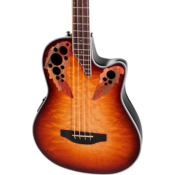 Ovation CEB44X 7C G Celebrity Elite Mid Depth Acoustic Electric Bass Guitar Cognac Burst