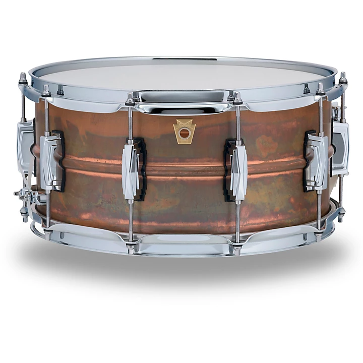 Ludwig Copper Phonic Smooth Snare Drum 14 x 6.5 in. Raw Smooth Finish with Imperial Lugs