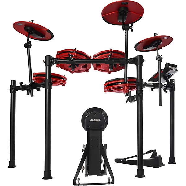 Nitro Max 8 Piece Electronic Drum Set With Bluetooth and BFD Sounds Red