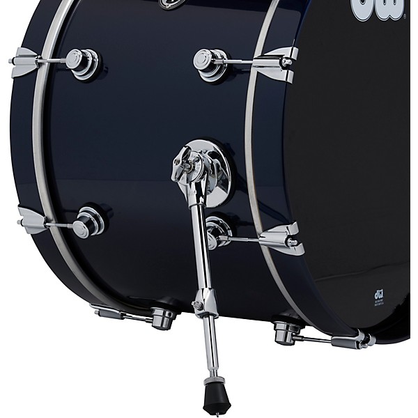 Wireless Acoustic Electronic Convertible 4 Piece Drum Set Bundle with 20 Bass Drum Cymbals and Hardware Lacquer Custom Specialty Midnight Blue Metallic