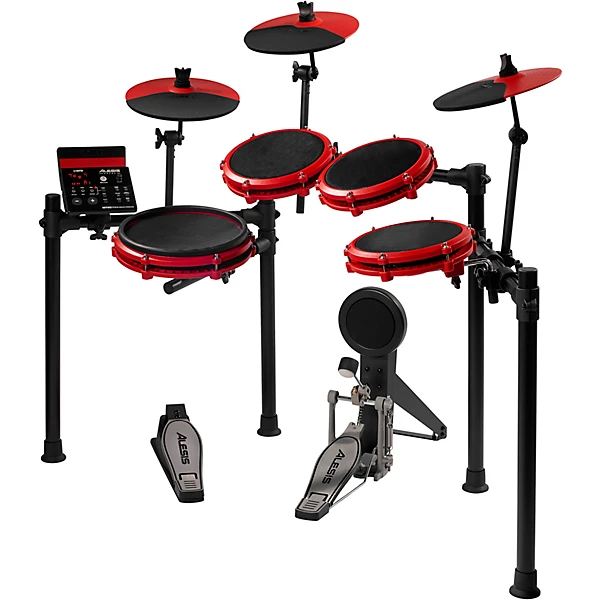 Nitro Max 8 Piece Electronic Drum Set With Bluetooth and BFD Sounds Red