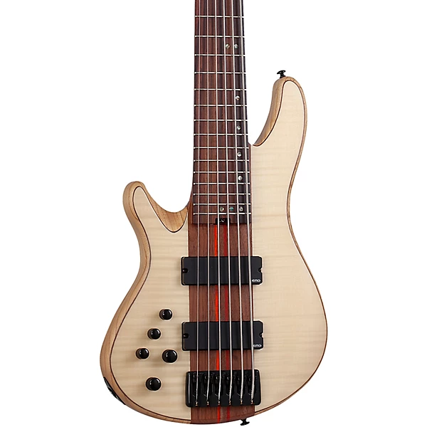Schecter Guitar Research Charles Berthoud CB 6 Left Handed 6 String Electric Bass Natural Satin