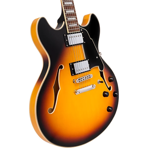 D'Angelico Premier DC Limited Edition Semi Hollow Electric Guitar Vintage Sunburst