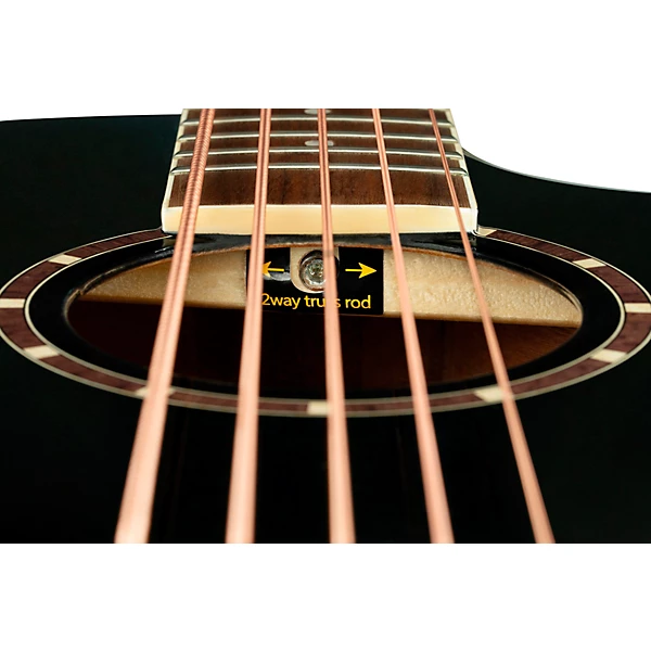 Ortega D8CE 5 5 String Acoustic Electric Bass Guitar Black