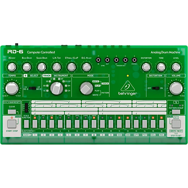 RD 6 LM Analog Drum Machine Green Translucent