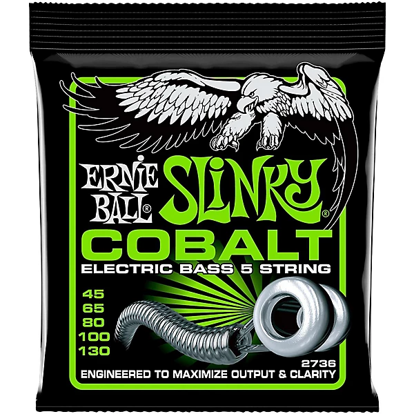 2736 Cobalt Regular Slinky 5 String Electric Bass Strings