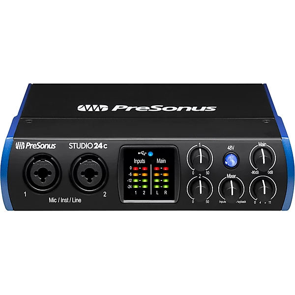 PreSonus STUDIO 24C USB C 2x2 audio MIDI interface Level 1 L47738004000000.gc