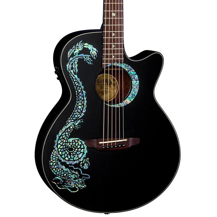 Fauna Dragon Acoustic Electric Guitar Classic Black