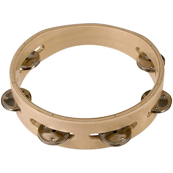 Baja Percussion Single Row Headless Tambourine with Steel Jingles 8 in Natural