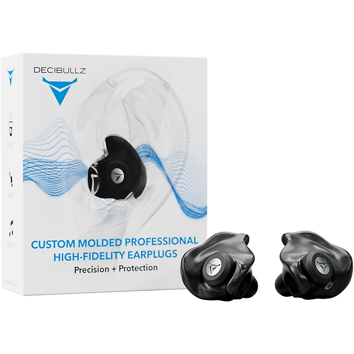 Custom Molded Professional High Fidelity Earplugs Black