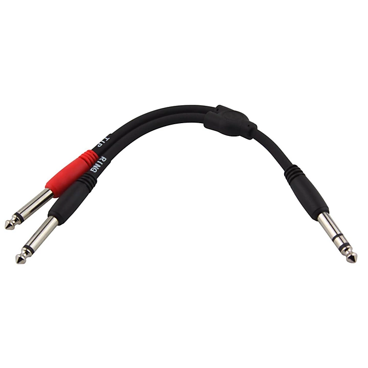 Y Cable Stereo 1 4M to Dual Mono 1 4M 6 in