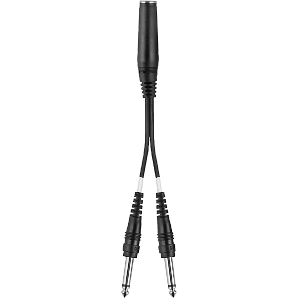 Essential Y Adapter 1 4 TS Female to 1 4 TS Male Black 6 in