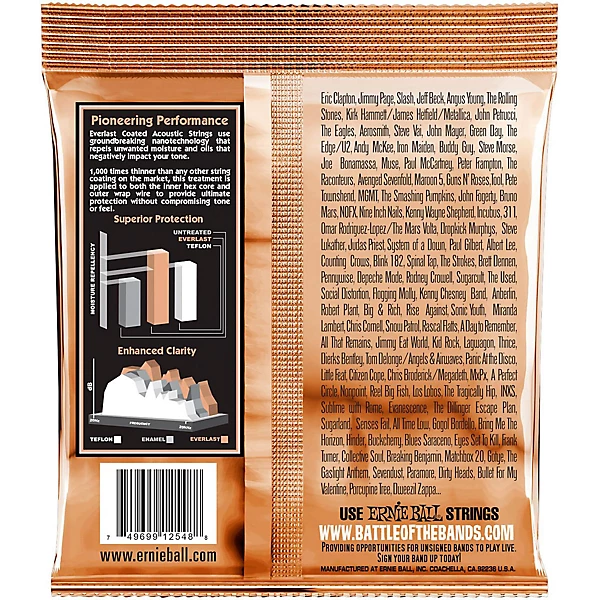 2548 Everlast Phosphor Light Acoustic Guitar Strings