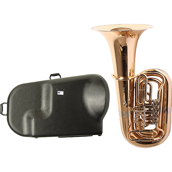 186 4U Series 4 Valve Gold Brass BBb Tuba with Hard Case