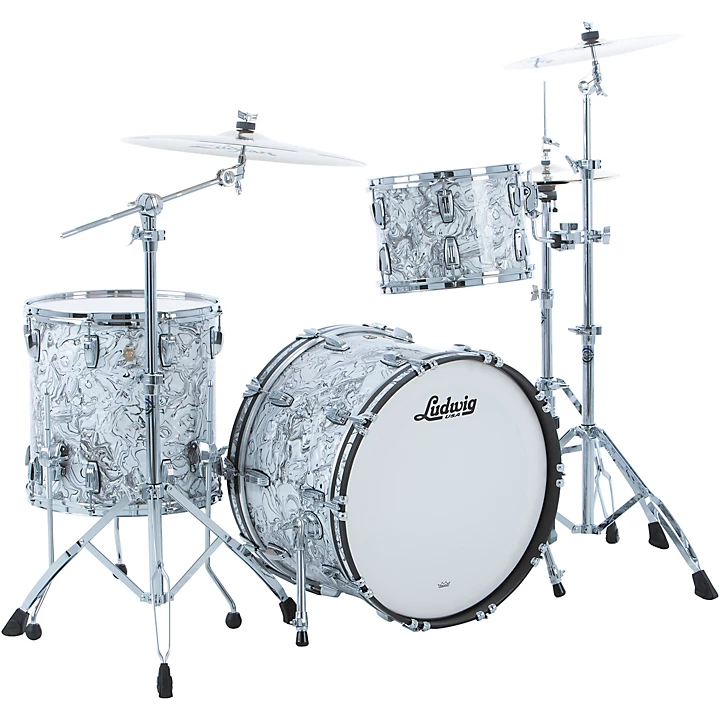 Classic Maple 3 Piece Fab Shell Pack With 22 Bass Drum White Mosaic