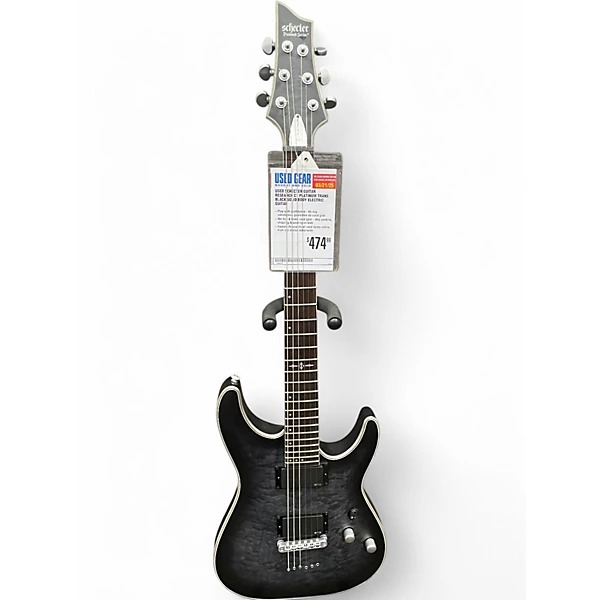 Schecter Guitar Research Used Schecter Guitar Research C1 Platinum Trans Black Solid Body Electric Guitar