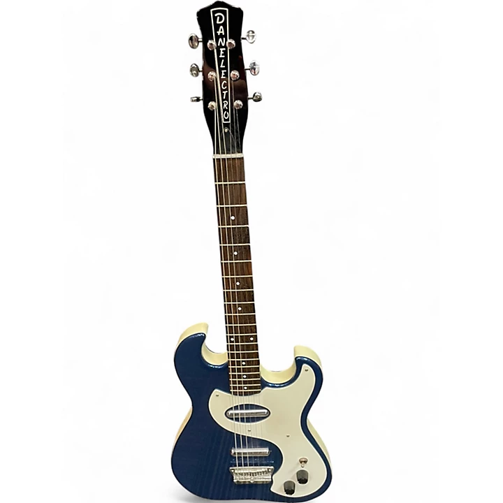 Danelectro Used Danelectro 63 WHITE AND BLUE Solid Body Electric Guitar.gc