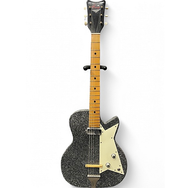 Vintage 1959 Kay 4140 Sizzler Silver Sparkle Solid Body Electric Guitar
