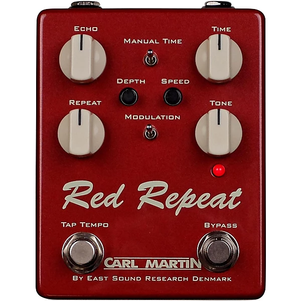 Red Repeat Delay Echo with Tap Tempo Pedal