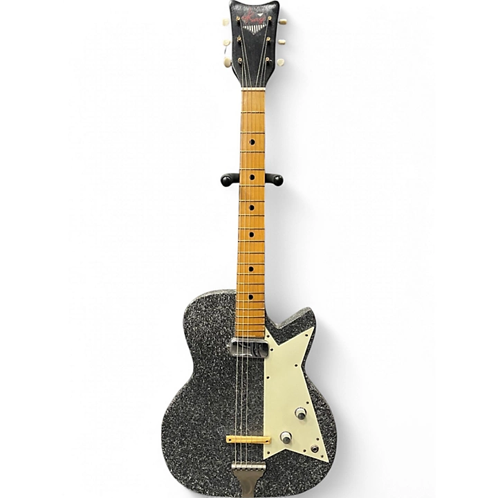 Vintage 1959 Kay 4140 Sizzler Silver Sparkle Solid Body Electric Guitar