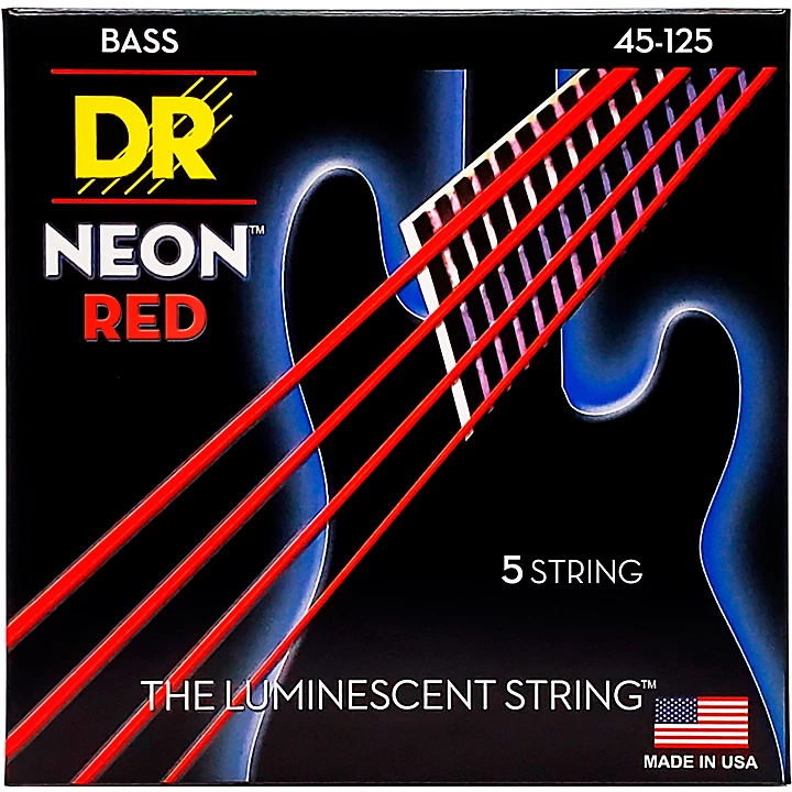 Hi Def NEON Red Coated Medium 5 String 45
