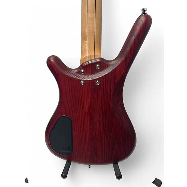Warwick Used Warwick Corvette Double Buck 4 String Trans Red Electric Bass Guitar.gc
