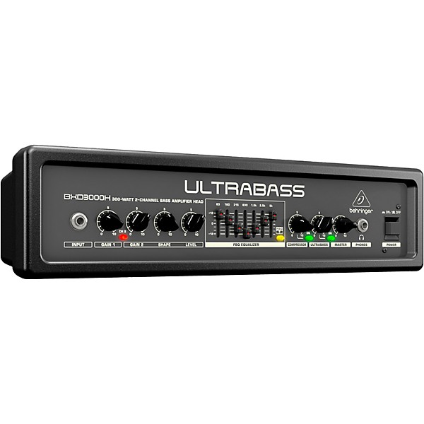 Behringer Ultrabass 300W 2 Channel 7 Band FBQ Equalizer Bass Amplifier Head Black