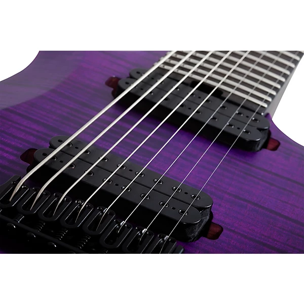 Schecter Guitar Research John Browne Tao 8 Electric Guitar Satin Trans Purple