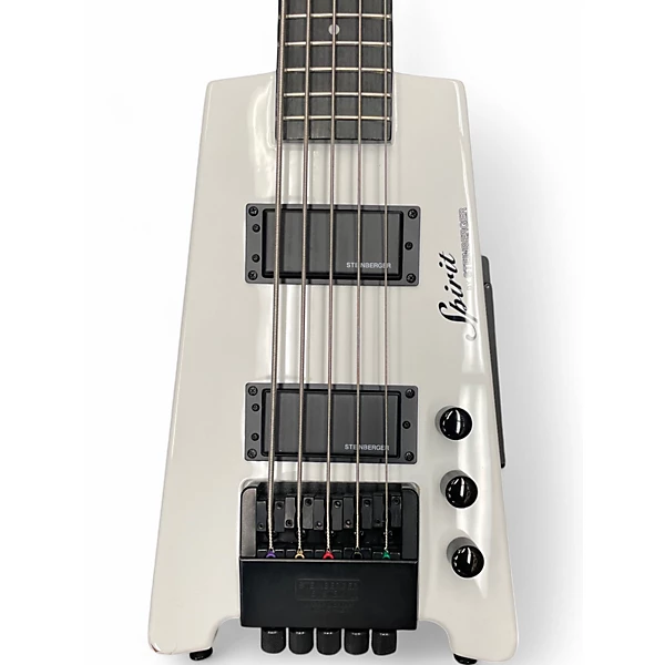 Used Steinberger Spirit 5 String Alpine White Electric Bass Guitar