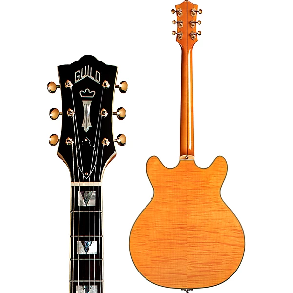 Guild Starfire VI Flamed Maple Semi Hollow Electric Guitar With Guild Vibrato Tailpiece Blonde