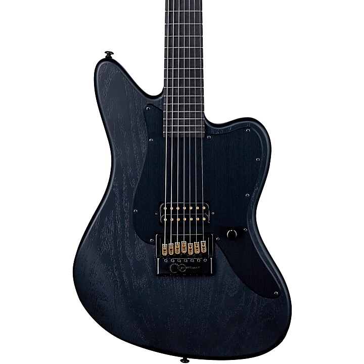 LTD Alex Wade XJ Evertune Baritone Electric Guitar Open Grain Black Satin