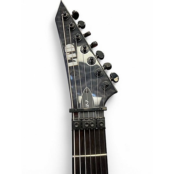 Used ESP BUZ 7 Trans Black Solid Body Electric Guitar